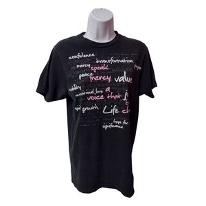 Tz)  Bay Island Black Positive Affirmation T-Shirt – Women’s Medium